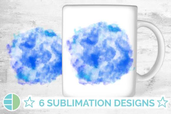 Blue Watercolor Sublimation Background and Illustrations