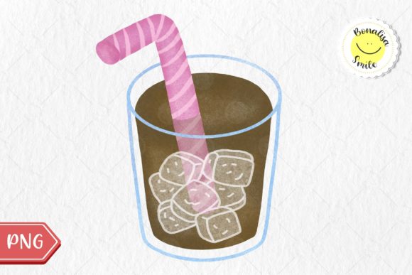 🥤Cold Brew Iced Coffee Watercolor Illustrations