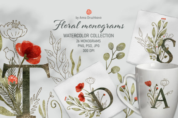 Floral Monograms Collection & Illustrations