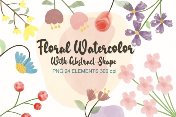 Flower Watercolor Sublimation Illustrations