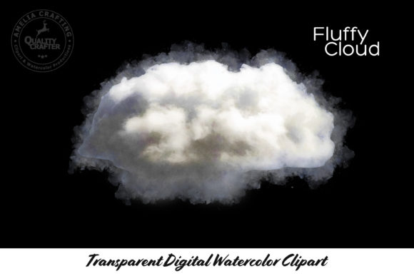 Fluffy Cloud Watercolor Illustration