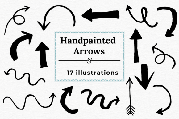 Handpainted Inky Watercolor Arrows PNG Illustrations