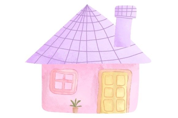 Pastel House Watercolor Illustrations