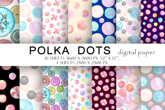 Polka Dots Digital Paper Seamless Pattern
