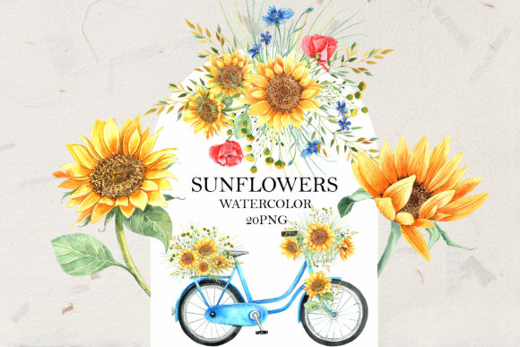 Vintage Sunflowers Embroidery Design