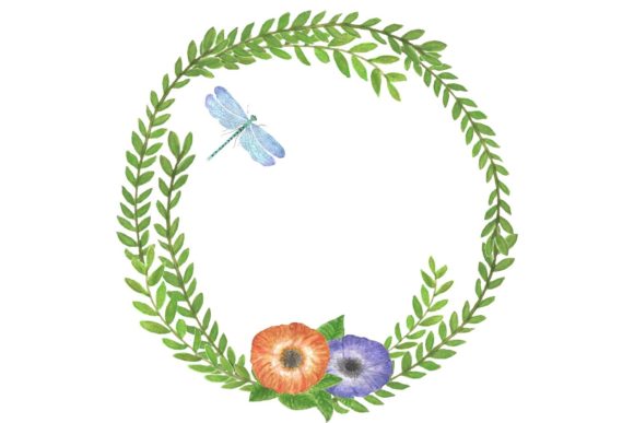 Watercolor Flower Border Illustrations