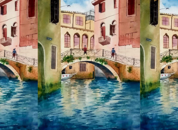 Watercolor Landscape Hand Drawn Traditio Illustrations