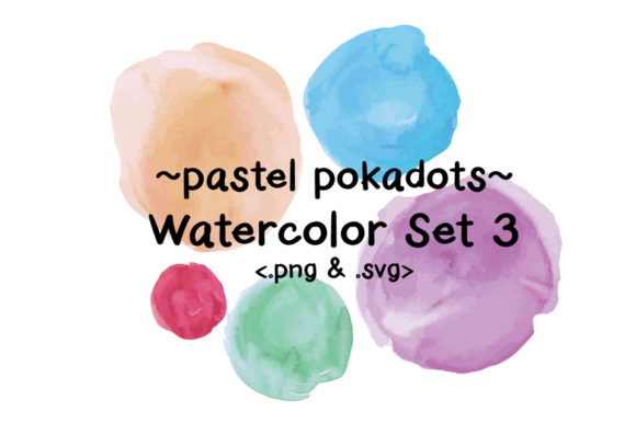 Watercolor Pastel Polka Dots Brush and Illustrations